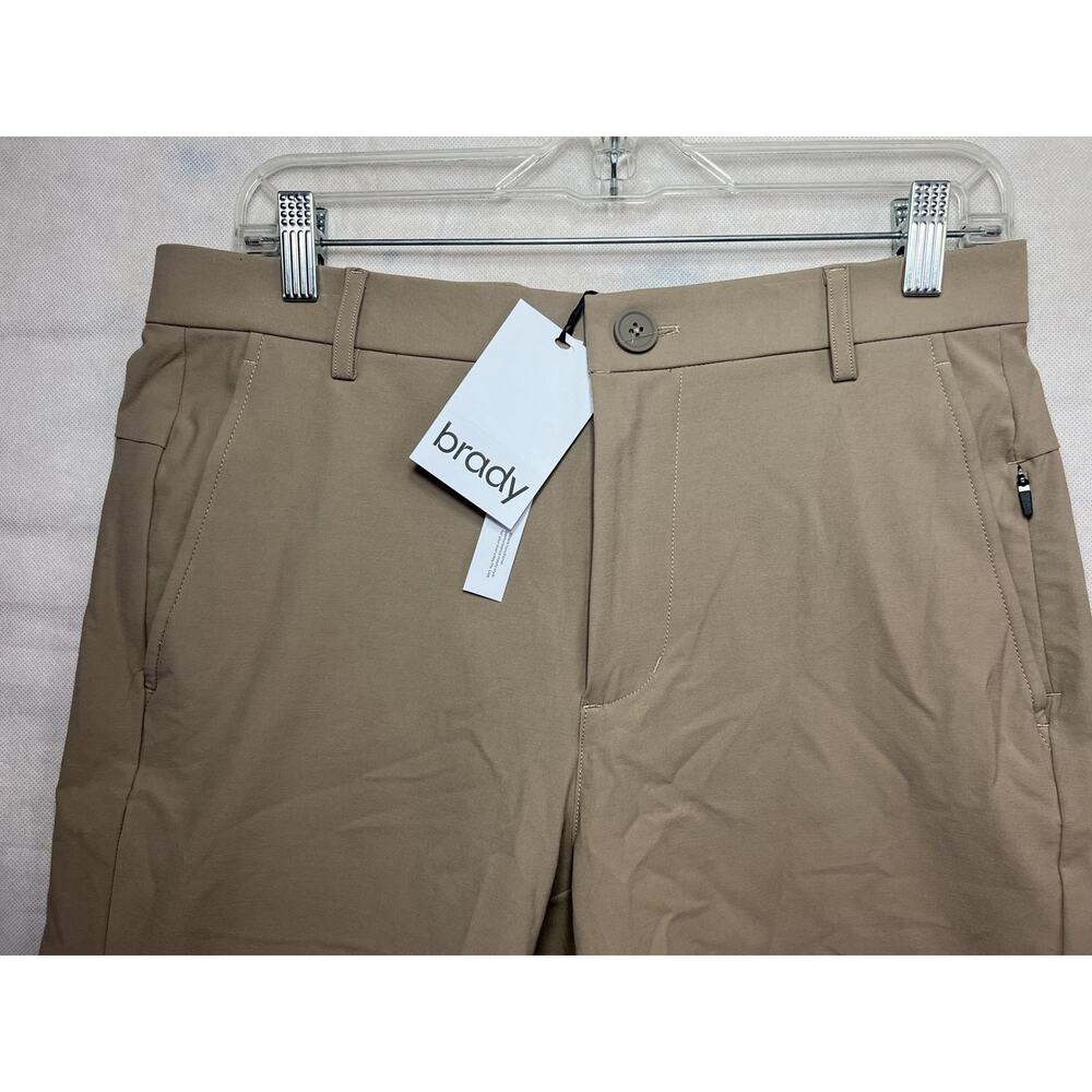 Tom Brady Brand Shorts Mens 31 Tan Khaki Chino Structured Stretch Casual NWT New
